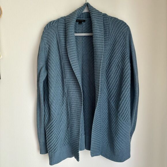 H by Halson Women’s chunky cardigan open sweater dusty blue size Largr EUC! - Picture 1 of 9